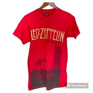 Led Zeppelin Red Tour T-Shirt Men's S Small Music Band New Tultex Graphic Tee